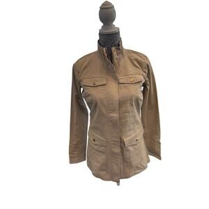 Liz Claiborne Khaki Tan Soft Lightweight American Classic Trucker Jacket Size XS